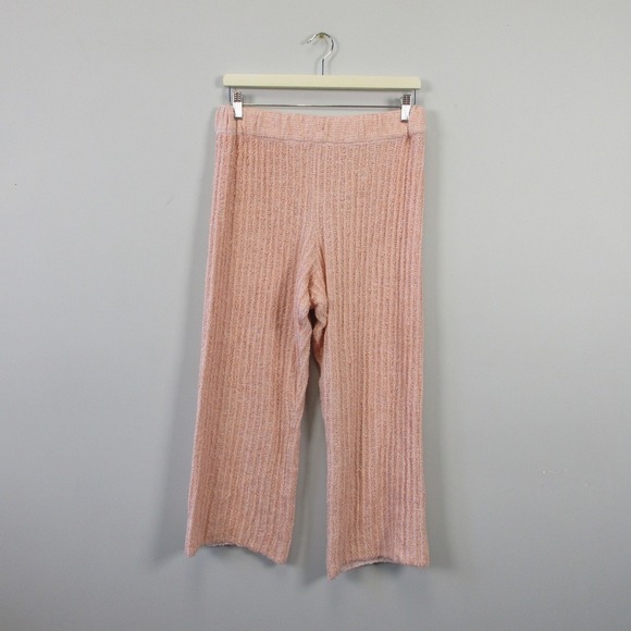 Free People FP Beach Veronica Sweater Pants Women M Pink Trouser Knit Boho 490 - Picture 1 of 11